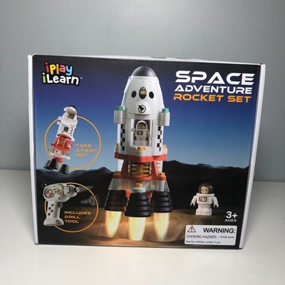 iPlay iLearn Space Adventure Rocket Set Kids White Take Apart Toy Drill