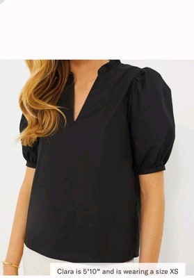 Black Ruffle Leigh Blouse HYACINTH HOUSE Size XL 