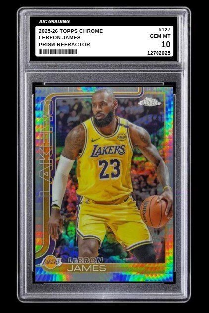 2025-26 Lebron James Topps Chrome Prism Refractor Card #127 Mint Graded 10