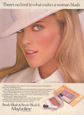 1983 Maybelline makeup blush Kim Alexis 1-page MAGAZINE AD