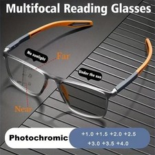 Photochromic Multifocal Reading Glasses TR90 Anti Blue Light Progressive