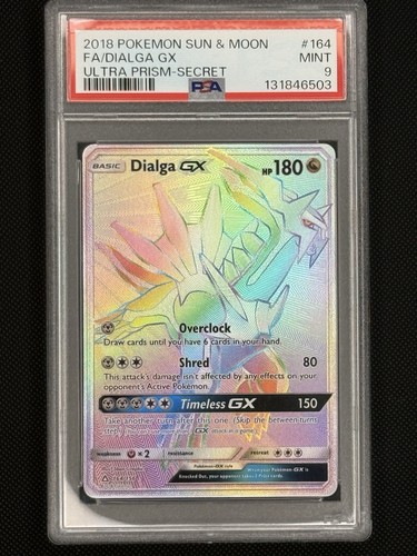 2018 POKEMON SUN MOON ULTRA PRISM FA DIALGA GX #164 SECRET PSA 9