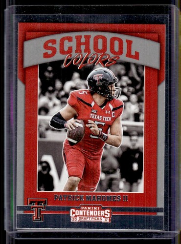 Patrick Mahomes #15 2017 Panini Contenders Draft Picks School Colors card
