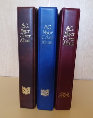 3 x STANLEY GIBBONS MAJOR ERSTTAGSBRIEF ALBEN 2 ZAPFEN PLATZ FÜR 184 EINBÄNDE 4167