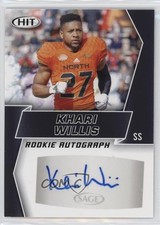 2019 Sage Hit Premier Draft Rookie Auto Black Khari Willis #A66 Auto un2