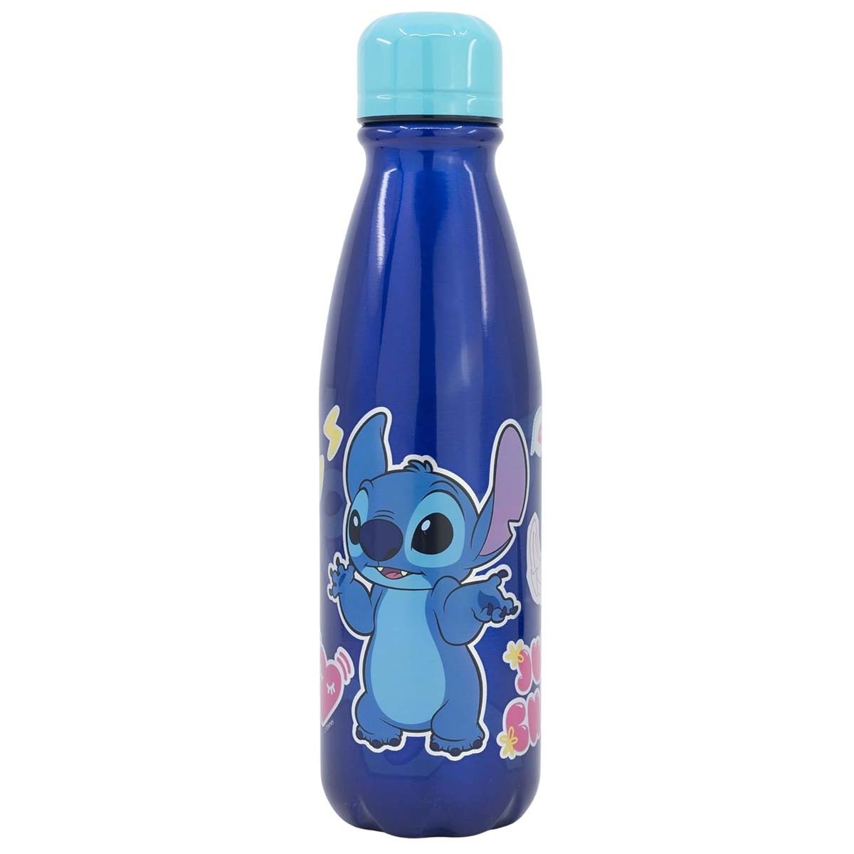 Gourde Stitch Disney anti-fuite 600ml, bouteille étanche et légère bleue
