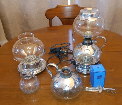 Vintage Set Vacuum Glass Coffee Maker w/ Warmer, Creamer, 2 pots and ...