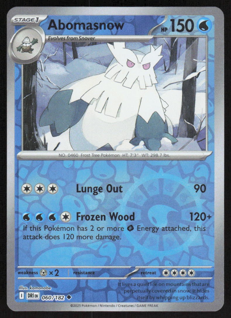 Abomasnow Reverse Holo 060/182 NM SV10: Destined Rivals Pokemon Card