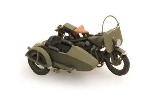 1:87 Scale Artitec 387.80 US Army Motorcycle with Sidecar - BNIB