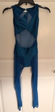 aa dancecostumes Teal Mesh Unitard, Custom Piece, Women?s Sz Small 