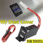 Dual 2USB Port Car Charger Socket Charging Power Adapter Outlet for Toyota 12V