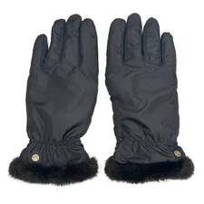 Weatherproof Nylon Faux Fur Fleece Lined Tech Touch Winter Gloves Womens M Black