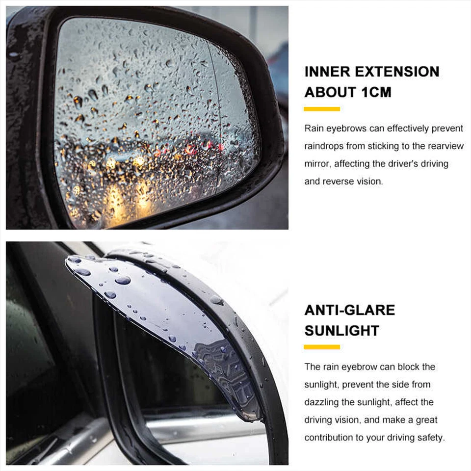 Tablero de lluvia protector de cejas parasol vista espejo retrovisor accesorios para automóvil PVC EE. UU. Foto 4 de 4