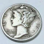 1943-DMercury Dime, Winged Liberty Head, 90% Silver, Very Fine Condition #4397