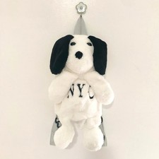Kids Boys Girls Soft Plush Puppy Dog Small Travel Light Backpack - NYC White