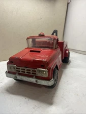 Vintage 1960s Buddy L Pressed Steel Red Towing Service Wrecker Tow Truck