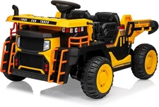 24V 2-Seater Kids Ride-On Dump Truck with RC, Auto Dump Bed & Shovel, 3 Speeds