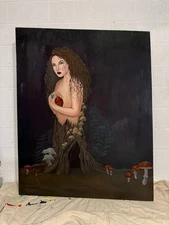 Original canvas painting, Heart of the Forest, by Leslie Padilla, 47 x 59 inches