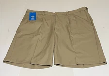 Haggar Shorts Mens 42W Tan Cool 18 Pro Gabardine Stretch Expandable Waist Golf