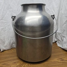Large Stainless Steel Milk Can with Handle and Feet