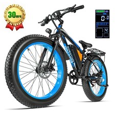 EOEOTWO 26" Fat Tire Electric Mountain Bike for Adults 30MPH 70Mile 1500W E bike