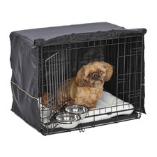 MidWest iCrate 24-inch Double Door Dog Crate Kit - Bed, Bowls, Cover Included