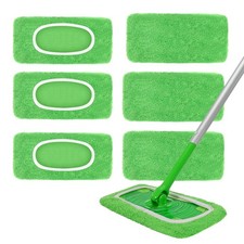 6 Pack Reusable Washable Microfiber Mop Pads for Swiffer Sweeper Floor Cleaner.