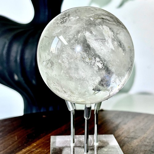 423G  Natural White Crystal Clear Quartz Crystal Sphere Ball Healing Meditation - Picture 4 of 15