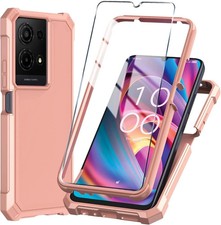 For TCL K32/K33 5G 2025 Phone Case with Tempered Glass Screen Protector,Slim Sof