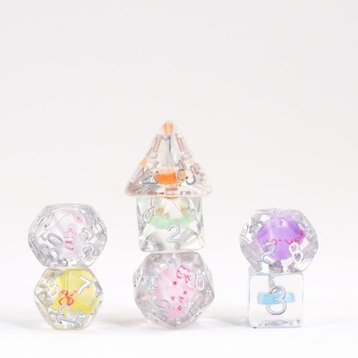Metallic Dice Games 16mm Resin Poly DND Dice Set: Love Dice, Role Playing Game D
