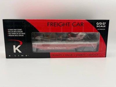 K-line K661-7401 Christmas Holiday Flatcar Santa 8 Reindeer O O-27 Gauge Train