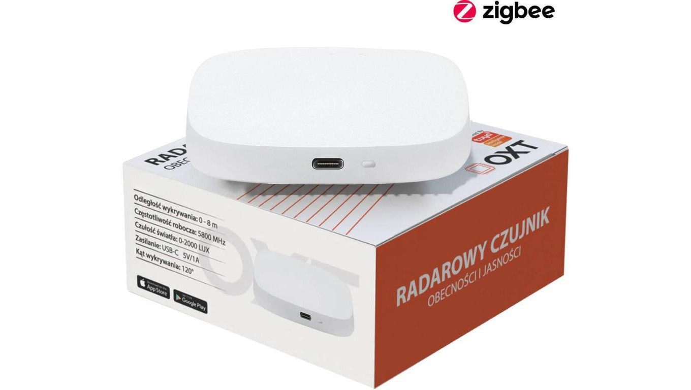 5904496828764 OXT Czujnik radar obecnoci jasnoci USB ZigBee TUYA T165 OXT 9490₽