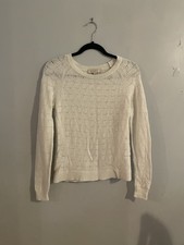 LOFT Women s White Sweater Wool Blend Size Small