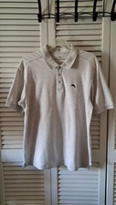 Tommy Bahama Men's Size L Gray Emfielder Supima Cotton Short Sleeve Polo Shirt