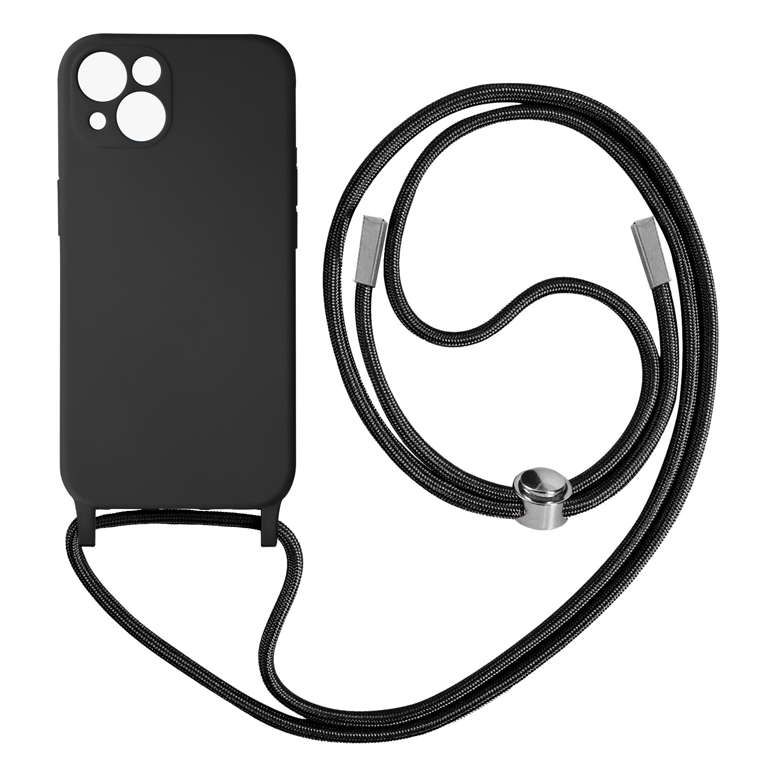 Coque iPhone 13 Mini antichoc semi-flexible avec cordon amovible et finition soft-touch
