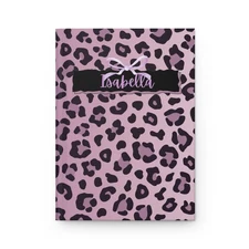 Leopard Print Journal, Personalized Hardcover Notebook with name for Women