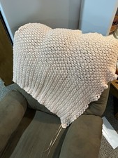 hand crocheted baby blanket, 31 x31 , Light Coral