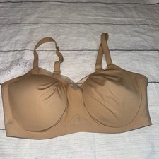 Honey Love Bra Womens Med Sand Wireless Crossover Padded Comfort Women s