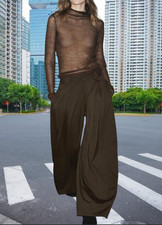ZARA WOMAN ZW COLLECTION VOLUME PANTS WITH DARTS OLIVE GREEN sz XS 9264/041/515