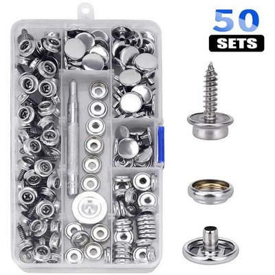 10/50sets Stainless Steel Marine Grade Canvas and Upholstery Boat Cover Snap