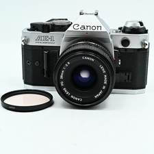 Canon AE-1 Silver 35mm Film Camera FD 28mm f/2.8 S.C. Lens Exc 5 / Read