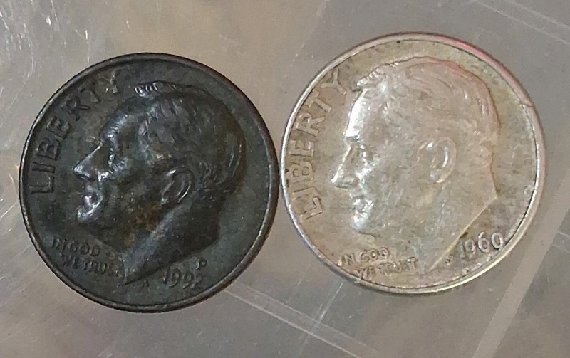 1992 Roosevelt (Black)Dime Very Rare!!!! Error Coin