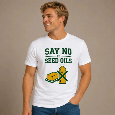 #ad #ad Say No to Seed Oils Men#x27;s T Shirt White $7.39