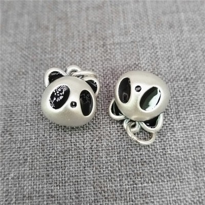 990 Fine Silver Hollow Panda Charm Cute Animal Pendant LIGHT WEIGHT