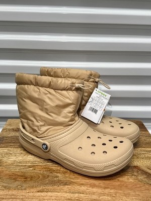 Crocs Neo Puff Lined Boots Chai Tan M10 W12 New Tags 206630