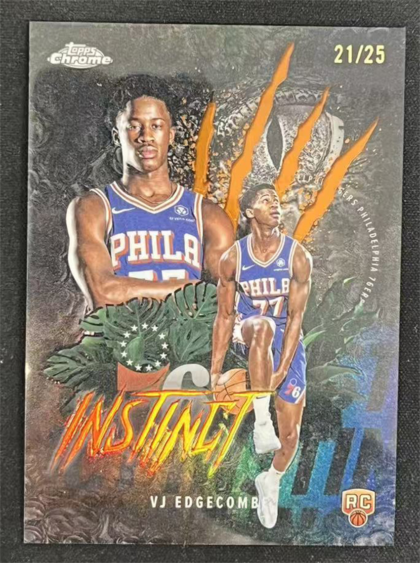 2025-26 Topps Chrome VJ Edgecombe RC Rookie Instinct Orange Refractor /25