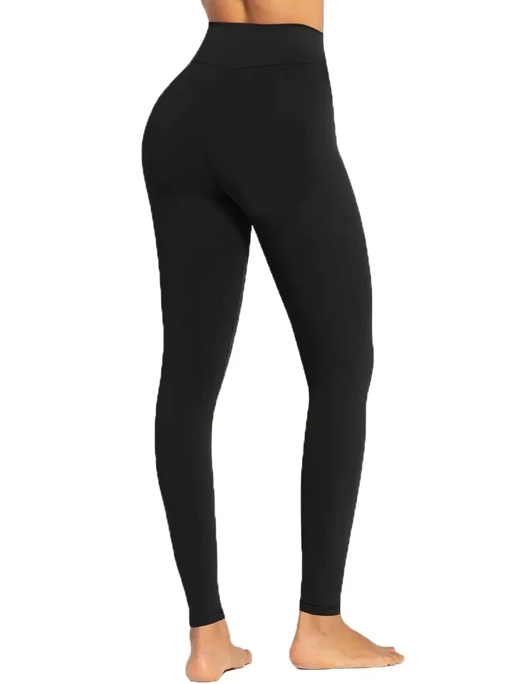 6 Pcs Pack Women Winter Fleece Leggings Full Length NWT One Size Black Color - Image 4 of 4