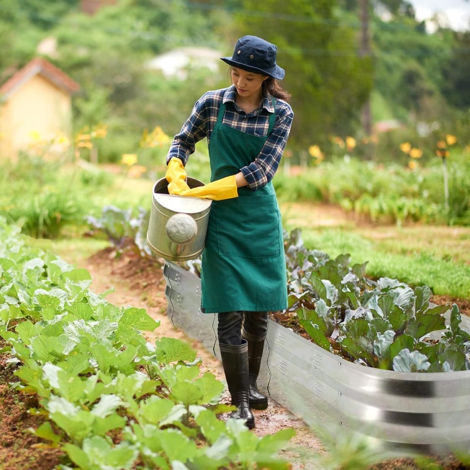 Galvanized Raised Garden Bed 2Pcs, Metal Planter Boxes Outdoor for