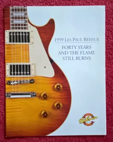 Original GIBSON "1959 Les Paul Reissue-40Years & Flame Still Burns"Brochure-MINT