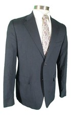 Theory Mens Navy 2 Btn Cotton Sport Coat 40R Italy